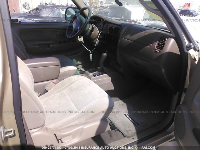 5TEGM92N11Z800288 - 2001 TOYOTA TACOMA DOUBLE CAB PRERUNNER Champagne photo 5