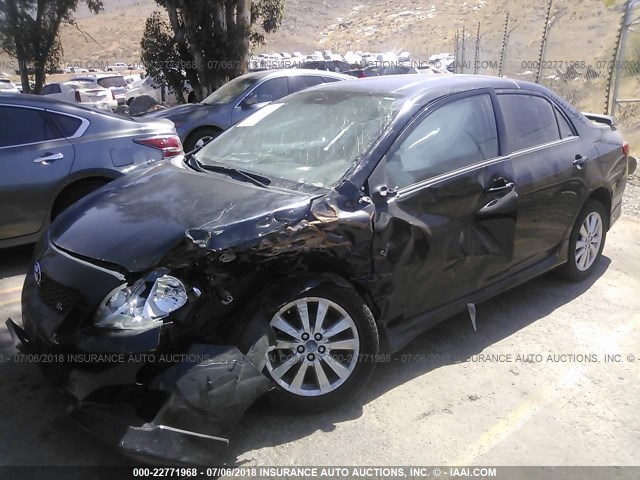 1NXBU4EE6AZ229992 - 2010 TOYOTA COROLLA S/LE/XLE BLACK photo 2