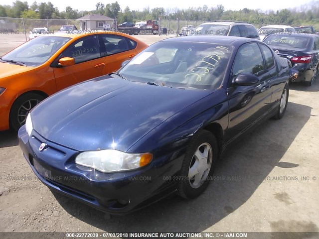 2G1WX15K019298636 - 2001 CHEVROLET MONTE CARLO SS BLUE photo 2