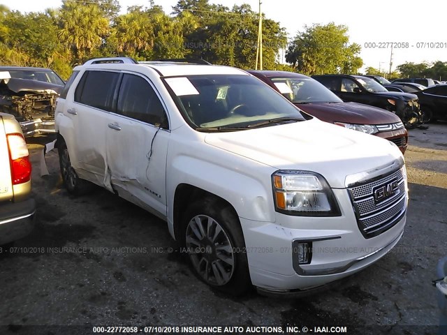 2GKFLRE31G6199753 - 2016 GMC TERRAIN DENALI WHITE photo 1