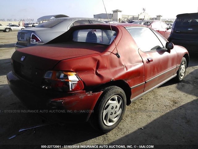 JHMEG1143SS006986 - 1995 HONDA CIVIC DEL SOL S RED photo 4