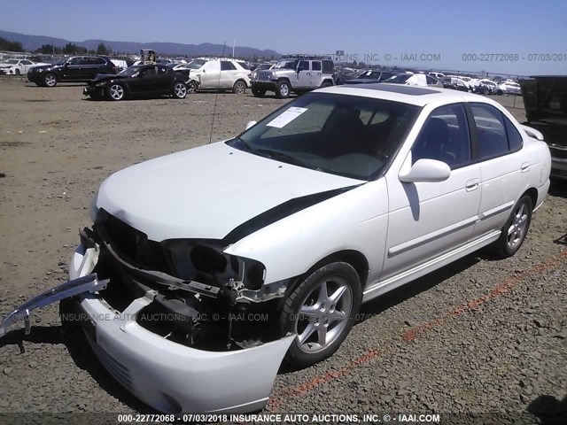 3N1BB51D9YL105641 - 2000 NISSAN SENTRA SE WHITE photo 2