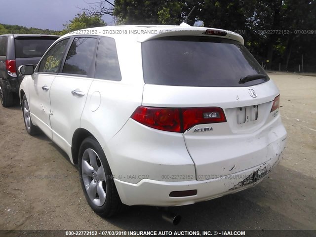 5J8TB18268A015614 - 2008 ACURA RDX WHITE photo 3