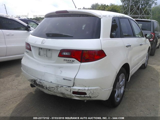 5J8TB18268A015614 - 2008 ACURA RDX WHITE photo 4