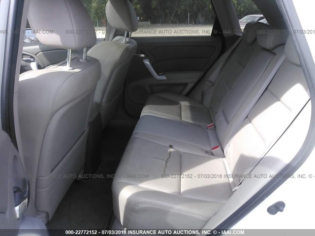 5J8TB18268A015614 - 2008 ACURA RDX WHITE photo 8