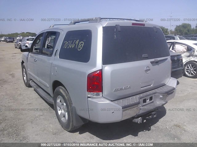 5N1AA08A27N703669 - 2007 NISSAN ARMADA SE/LE SILVER photo 3