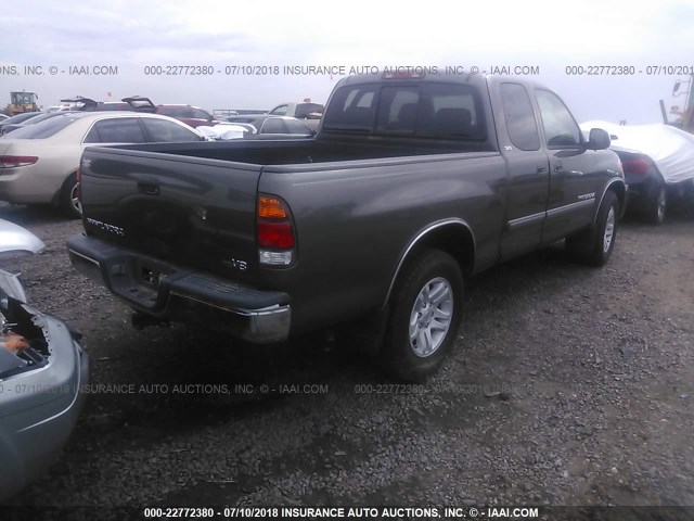 5TBRT34133S429002 - 2003 TOYOTA TUNDRA ACCESS CAB SR5 GRAY photo 4