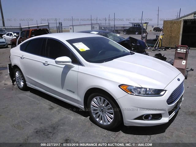 3FA6P0LU0ER355414 - 2014 FORD FUSION SE HYBRID WHITE photo 1