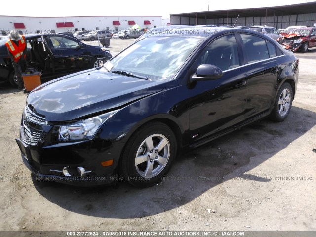 1G1PF5SC4C7360748 - 2012 CHEVROLET CRUZE LT BLACK photo 2