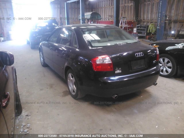 WAULC68E12A309638 - 2002 AUDI A4 1.8T QUATTRO BLACK photo 3