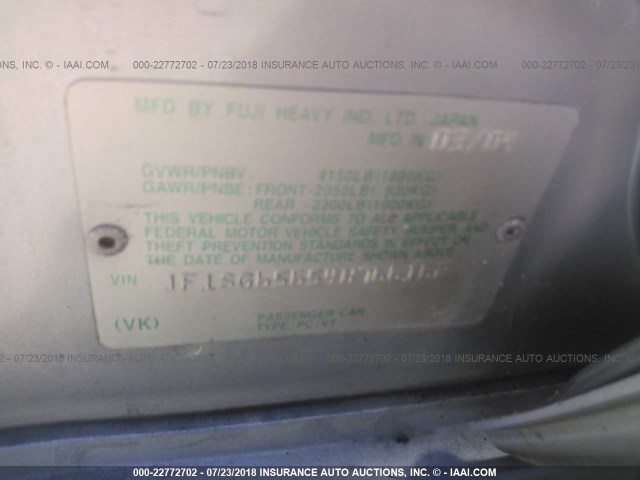 JF1SG65654H766162 - 2004 SUBARU FORESTER 2.5XS ვერცხლისფერი ფოტო 9