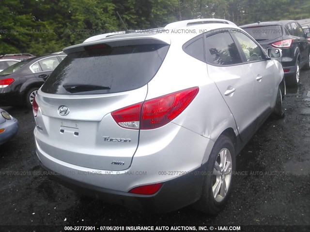 KM8JUCAC3DU711947 - 2013 HYUNDAI TUCSON GLS/LIMITED 银色 照片 4