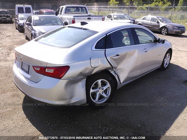 1G1ZB5ST2GF243217 - 2016 CHEVROLET MALIBU LS SILVER photo 4