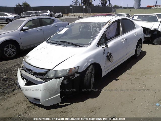 19XFA1F50AE029376 - 2010 HONDA CIVIC LX WHITE photo 2