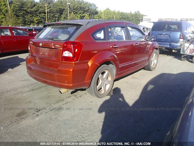 1B3HB78K47D347086 - 2007 DODGE CALIBER R/T ORANGE photo 4