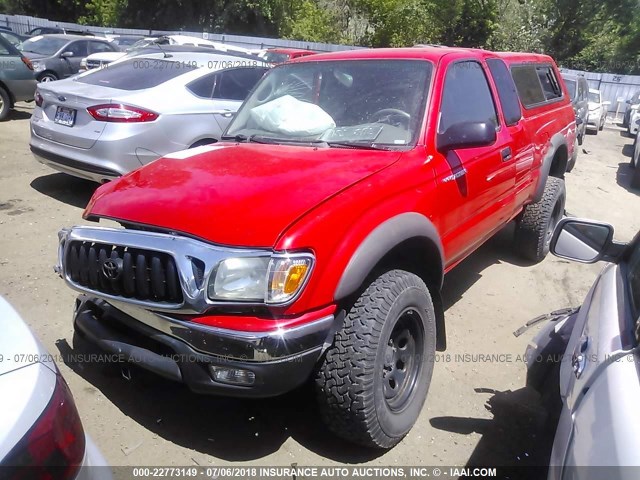 5TEWN72N13Z171924 - 2003 TOYOTA TACOMA XTRACAB RED photo 2