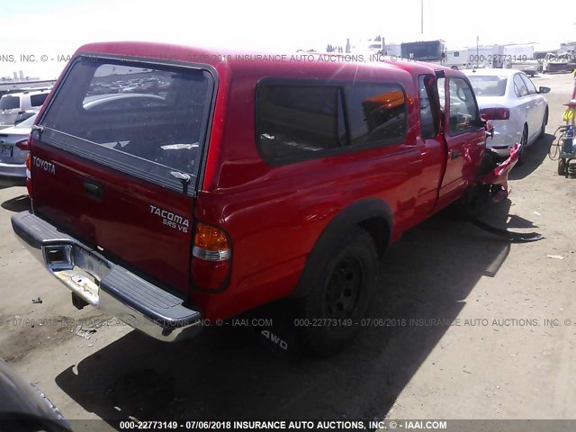 5TEWN72N13Z171924 - 2003 TOYOTA TACOMA XTRACAB RED photo 4