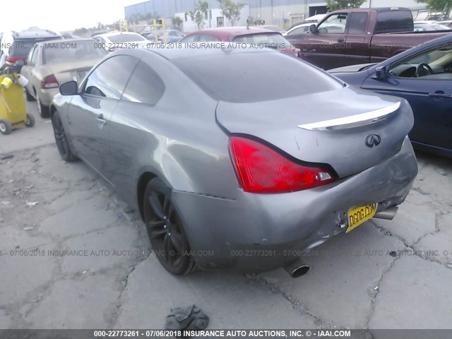 JN1CV6EK8AM100792 - 2010 INFINITI G37 SPORT GRAY photo 3