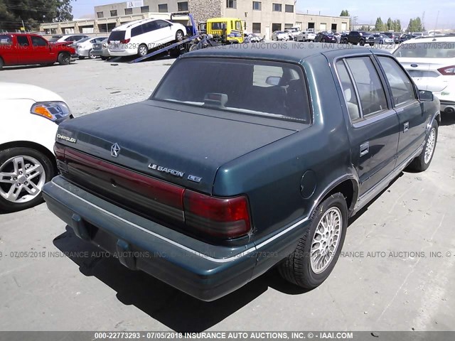 1C3XA363XPF603998 - 1993 CHRYSLER LEBARON LE A-BODY GREEN photo 4