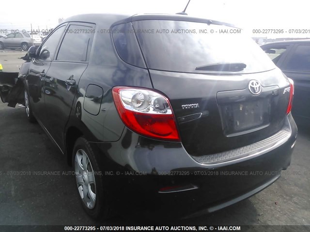 2T1KU40E99C029578 - 2009 TOYOTA COROLLA MATRIX  BLACK photo 3