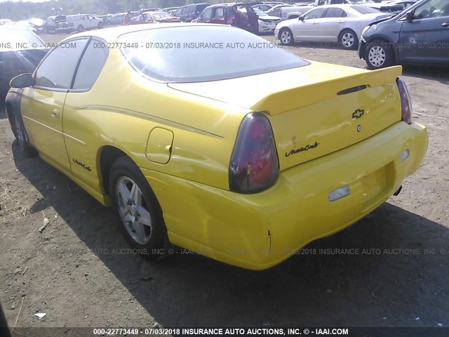 2G1WW12E739203140 - 2003 CHEVROLET MONTE CARLO LS YELLOW photo 3