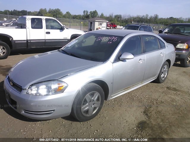 2G1WB57K291240198 - 2009 CHEVROLET IMPALA LS SILVER photo 2