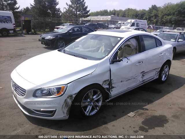 YV1612TK8F1349906 - 2015 VOLVO S60 PREMIER WHITE photo 2