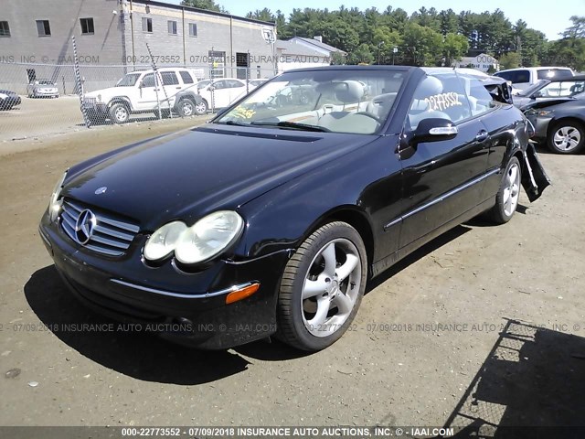 WDBTK65J95F165480 - 2005 MERCEDES-BENZ CLK 320 BLACK photo 2