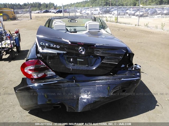 WDBTK65J95F165480 - 2005 MERCEDES-BENZ CLK 320 BLACK photo 6