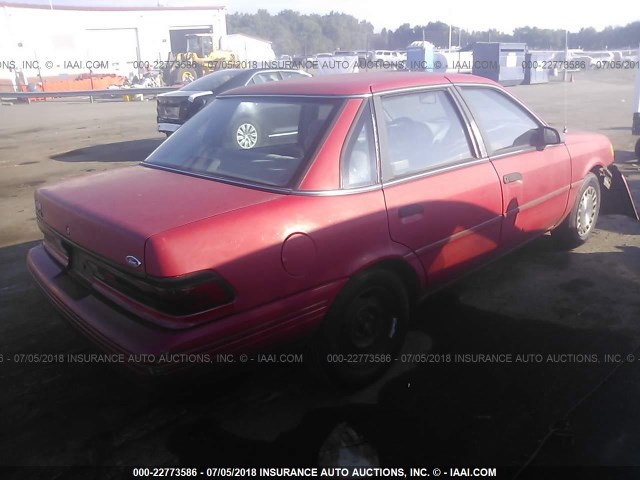 1FAPP36XXPK219150 - 1993 FORD TEMPO GL RED photo 4