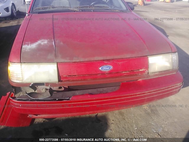 1FAPP36XXPK219150 - 1993 FORD TEMPO GL RED photo 6