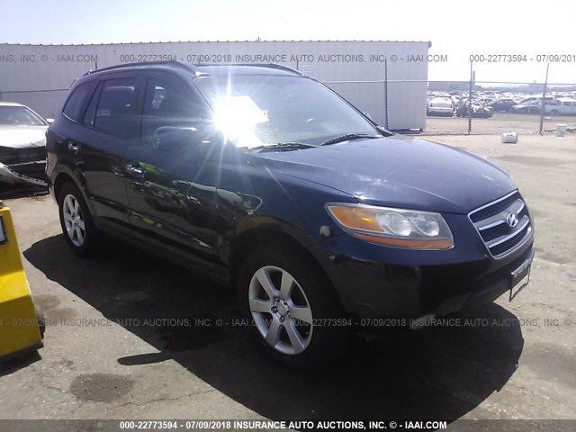 5NMSH73E38H189675 - 2008 HYUNDAI SANTA FE SE/LIMITED BLUE photo 1