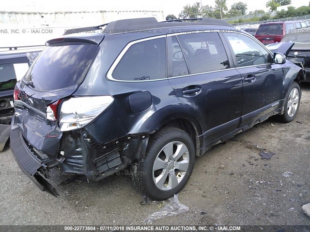 4S4BRBGC0B3324136 - 2011 SUBARU OUTBACK 2.5I PREMIUM BLACK photo 4