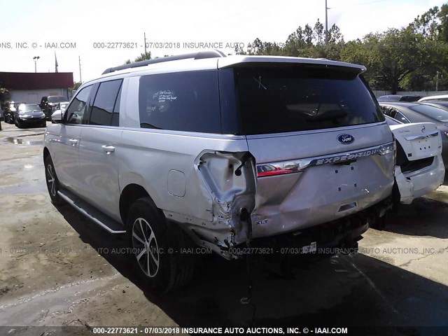1FMJK1HT3JEA07172 - 2018 FORD EXPEDITION MAX XLT SILVER photo 3