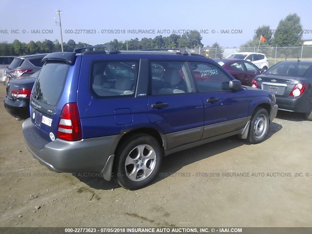 JF1SG65663H729958 - 2003 SUBARU FORESTER 2.5XS BLUE photo 4