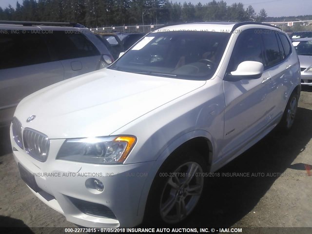 5UXWX9C50D0D04700 - 2013 BMW X3 XDRIVE28I WHITE photo 2