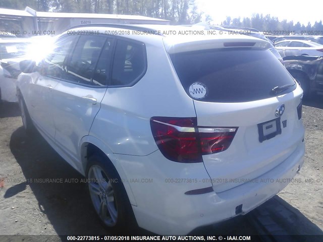 5UXWX9C50D0D04700 - 2013 BMW X3 XDRIVE28I WHITE photo 3