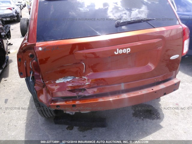 1C4NJCEA7CD589633 - 2012 JEEP COMPASS LATITUDE 橙色 照片 6