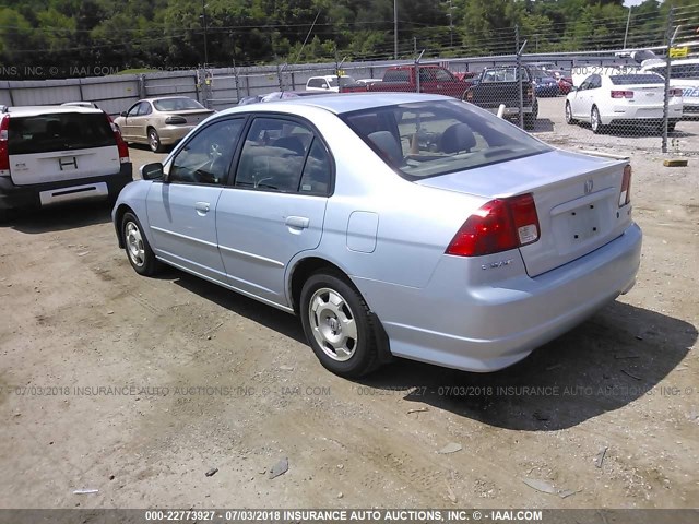 JHMES96605S012644 - 2005 HONDA CIVIC HYBRID Light Blue photo 3