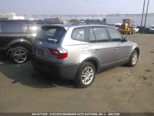 WBXPA73445WC46577 - 2005 BMW X3 2.5I GRAY photo 4