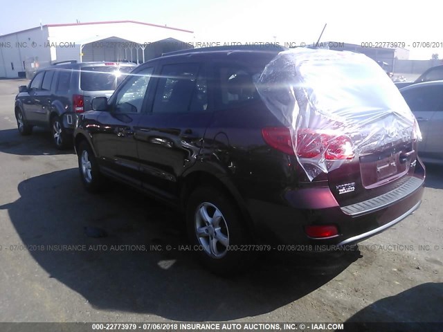 5NMSG73D68H153232 - 2008 HYUNDAI SANTA FE GLS MAROON photo 3