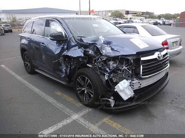 5TDKKRFH7GS127369 - 2016 TOYOTA HIGHLANDER XLE ლურჯი ფოტო 1