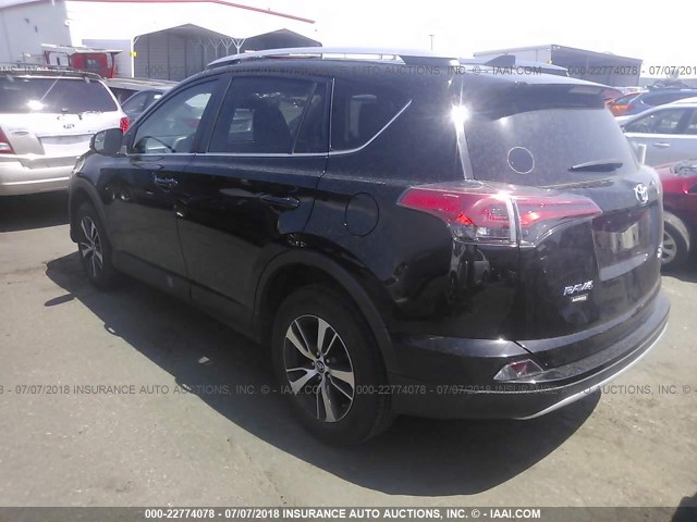 2T3RFREV7GW437157 - 2016 TOYOTA RAV4 XLE BLACK photo 3