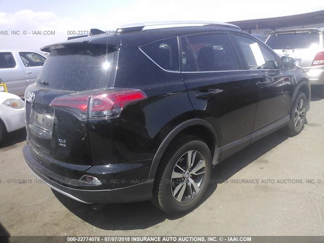 2T3RFREV7GW437157 - 2016 TOYOTA RAV4 XLE BLACK photo 4