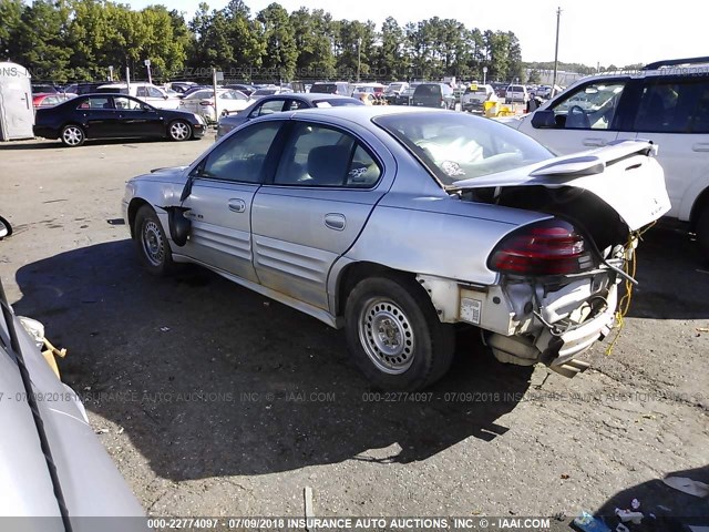 1G2NE52T61M649165 - 2001 PONTIAC GRAND AM SE SILVER photo 3