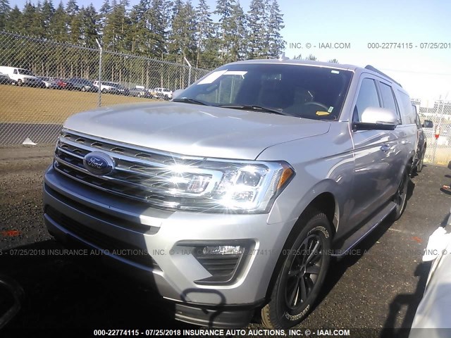 1FMJK1JT8JEA26519 - 2018 FORD EXPEDITION MAX XLT GRAY photo 2