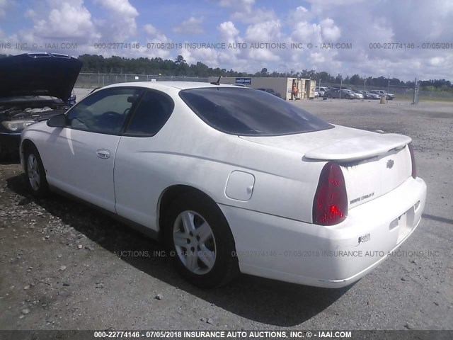 2G1WM15K969432379 - 2006 CHEVROLET MONTE CARLO LT WHITE photo 3