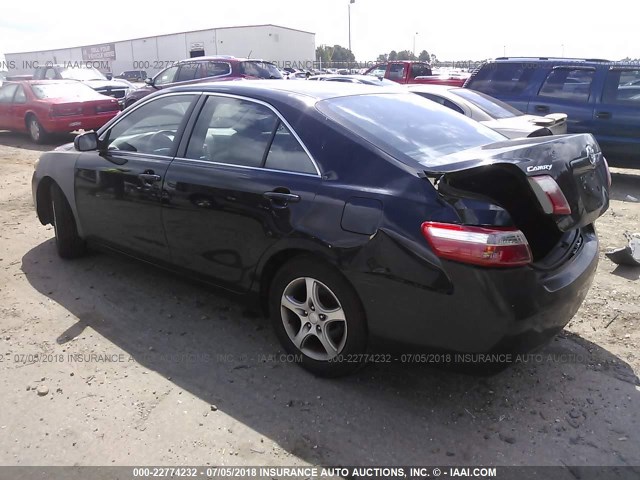 4T1BE46K08U740500 - 2008 TOYOTA CAMRY CE/LE/XLE/SE BLACK photo 3