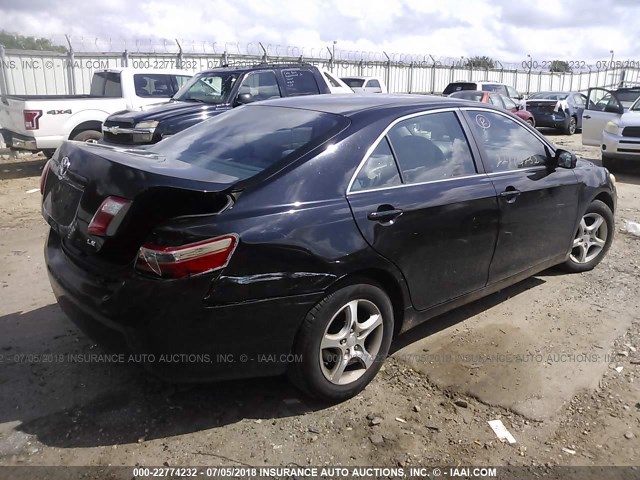 4T1BE46K08U740500 - 2008 TOYOTA CAMRY CE/LE/XLE/SE BLACK photo 4