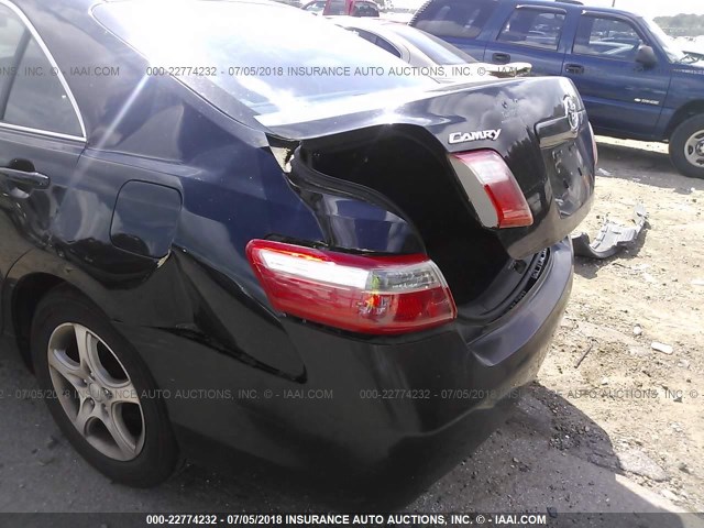 4T1BE46K08U740500 - 2008 TOYOTA CAMRY CE/LE/XLE/SE BLACK photo 6